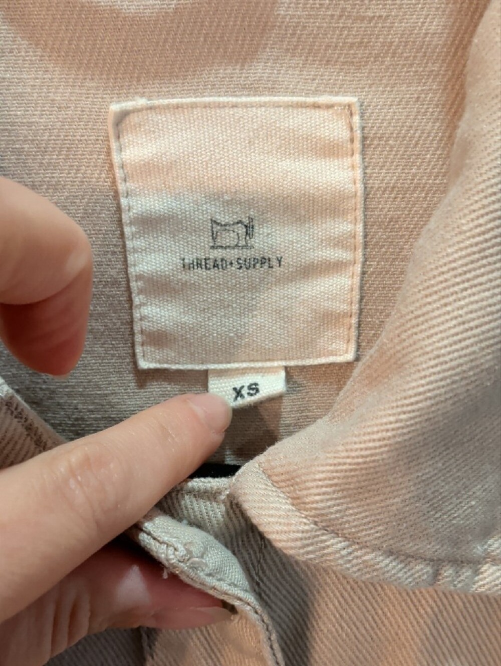 Thread & Supply Cream Oversized Button-Down Workshirt/Light Jacket Xsmall - Picture 3 of 5